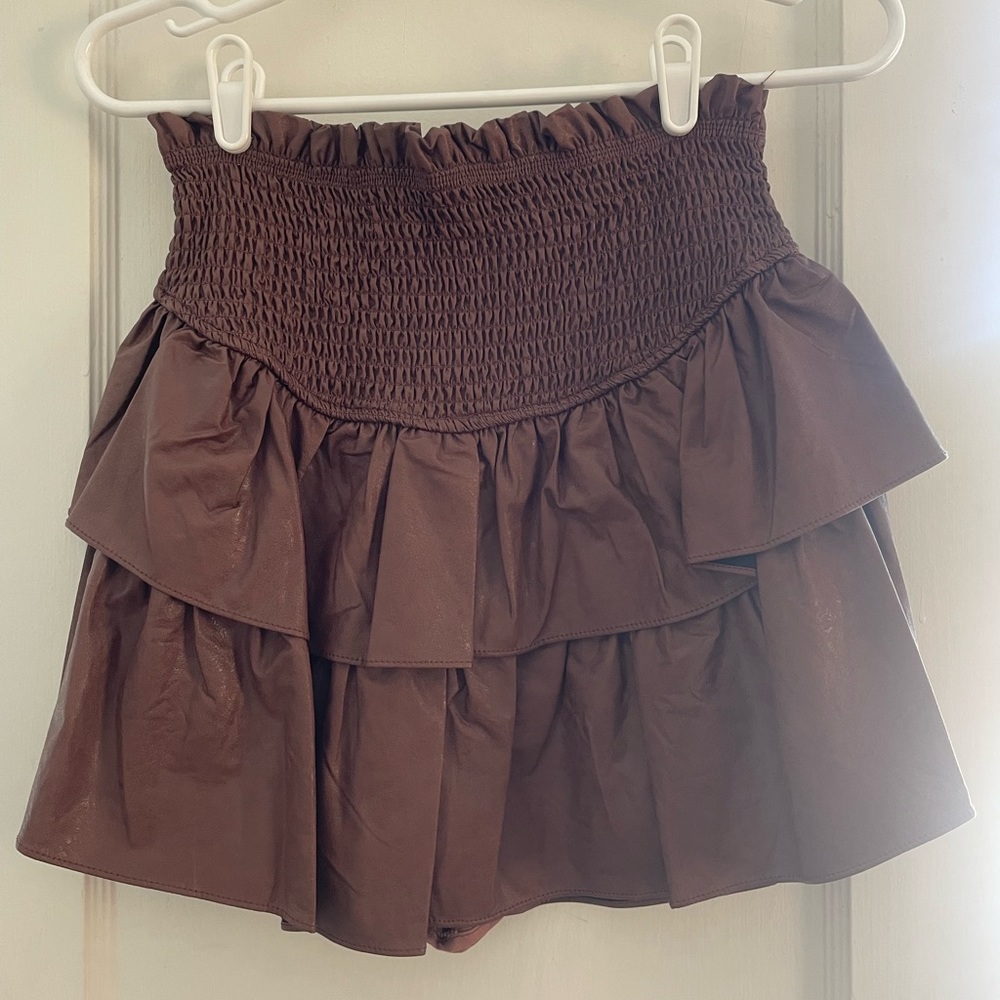 Brown Leather Skirt